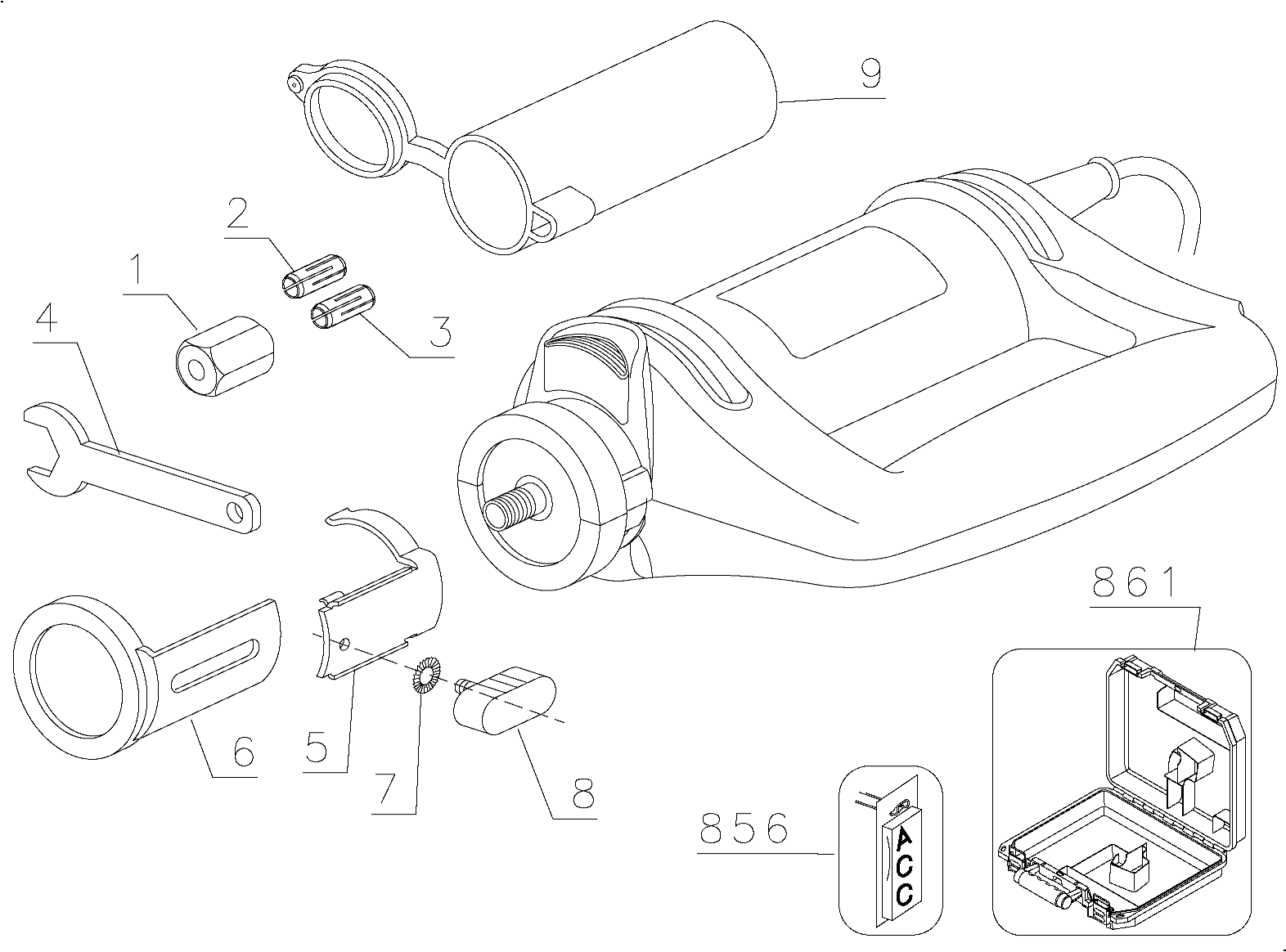Default Diagram and Parts List for RS150K Type 1 Black and Decker Router